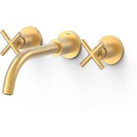 Wastafelkraan Tres Mont | Inbouw | Mengkraan | Incl.Inbouwdeel | Rond | 24K Goud mat