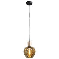 Masterlight Zwarte pendel hanglampBounty goud met rond glas - 2470-05-02-3