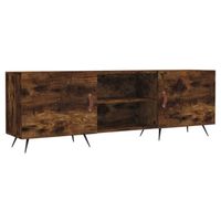 The Living Store TV-meubel - Gerookt Eiken - 150 x 30 x 50 cm - Bewerkt Hout en IJzer
