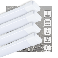 4 PACK - LED&apos;s Light LED TL lamp 150 cm voor binnen - Complete LED TL verlichting - 5160 lm