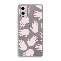 Hands pink: OnePlus 9 Transparant Hoesje