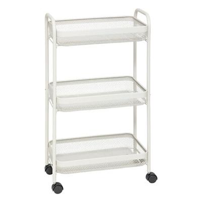 Keukentrolley - beige - mesh metaal - 80 x 47 x 27 cm - 3 niveaus - Maya serie - badkamer