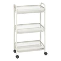 Keukentrolley - beige - mesh metaal - 80 x 47 x 27 cm - 3 niveaus - Maya serie - badkamer