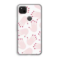 Hands pink: Google Pixel 4a Transparant Hoesje