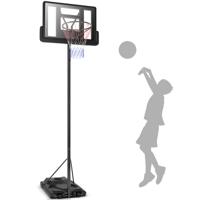 Basketbalstandaard 2,6 tot 3,05 Meter in Hoogte Verstelbaar Binnen Buiten Rollende Basketbalkorf Ideaal voor Tieners Volwassenen Gebruik