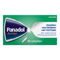 Panadol Junior Zetpillen 250mg 1-6 Jaar