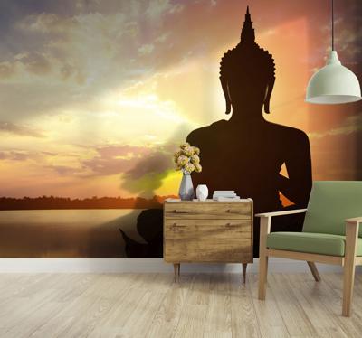 Fotobehang buddha Boeddha figuur hemelachtergrond