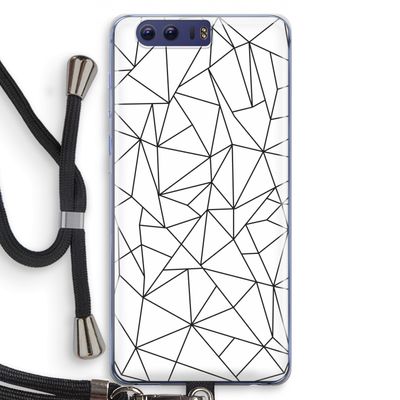 Geometrische lijnen zwart: Honor 9 Transparant Hoesje met koord