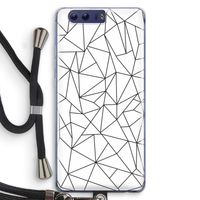 Geometrische lijnen zwart: Honor 9 Transparant Hoesje met koord