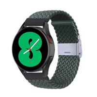 Braided nylon bandje - Donkergroen - Samsung Galaxy Watch 3 - 45mm