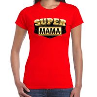 Super mama cadeau t-shirt rood voor dames - thumbnail