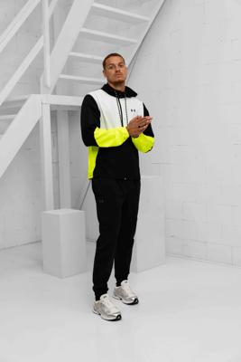 Under Armour Icon Hooded Trainingspak Heren Zwart/Wit/Geel - Maat M - Kleur: WitZwartGeel | Soccerfanshop