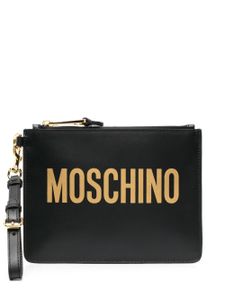 Moschino pochette à logo imprimé - Noir