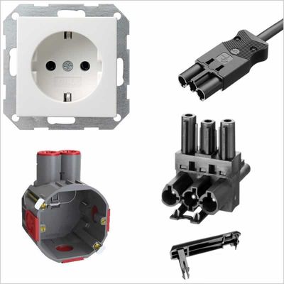 Stopcontact enkel DHZ Gira wit 2.0 4 meter