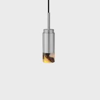 Anour Donya Onyx Cylinder Hanglamp - Gemixte kap - Geborsteld roestvrij staal
