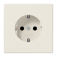 Jung LS990 wandcontactdoos 1-voudig met randaarde en kinderbeveiliging creme