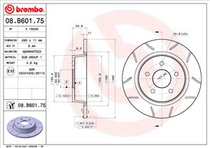 Remschijf BREMBO, Remschijftype: Massief, u.a. für Ford