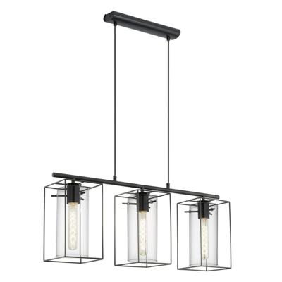Eglo Hanglamp 3 lichts zw/wt transp. &apos;loncino&apos;