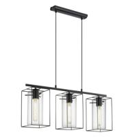Eglo Hanglamp 3 lichts zw/wt transp. &apos;loncino&apos; - thumbnail