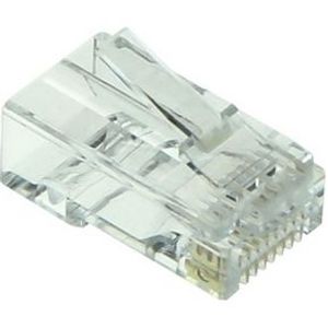 ACT RJ45 (8P/8C) CAT6 easyconnect unshielded modulaire doorsteek connector voor ronde kabel met mass