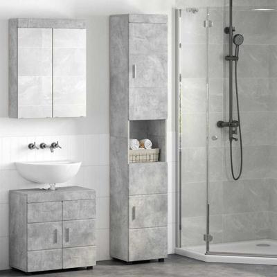 Badkamer Kast Betongrijs 37 x 31.5 x 203 cm Bewerkt hout