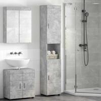 Badkamer Kast Betongrijs 37 x 31.5 x 203 cm Bewerkt hout