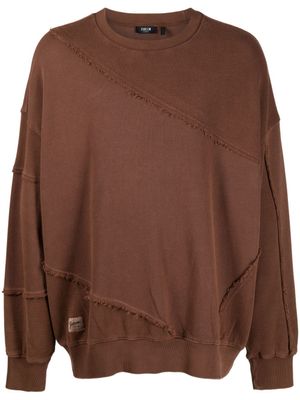 FIVE CM sweat brodé à design patchwork - Marron