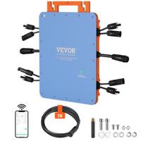 VEVOR Solar Grid Tie Micro-omvormer, 1200W Solar Micro-omvormer, IP67 waterdichte aluminium zonne-energie Grid Tie Inverter DC18-50V bedrijfsspanning met APP WiFi-antenne voedingskabel, voor S