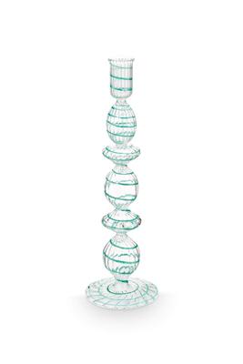 Pip Studio Kandelaar Glas Swirl Licht Blauw 28cm