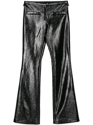 Courrèges pantalon Snaps Vinyl à coupe évasée - Noir