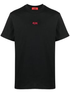 424 t-shirt à logo brodé - Noir