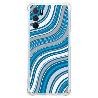 OPPO A16 | A16s | A54s Doorzichtige Silicone Hoesje Waves Blue OPPO A16 | A16s | A54s Doorzichtige Silicone Hoesje Waves Blue