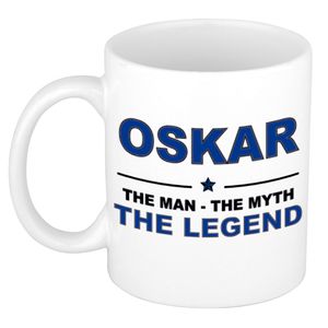 Oskar The man, The myth the legend collega kado mokken/bekers 300 ml