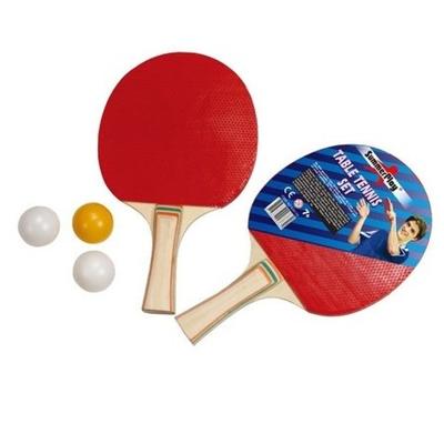 Tafeltennis set - 2x - 2 houten batjes - standaard formaat - ca 25x15x2 cm - hout/plastic - pingpong