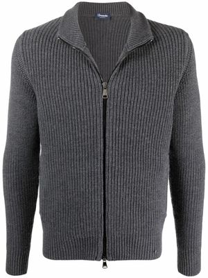 Drumohr cardigan en mérinos à fermeture zippée - Gris