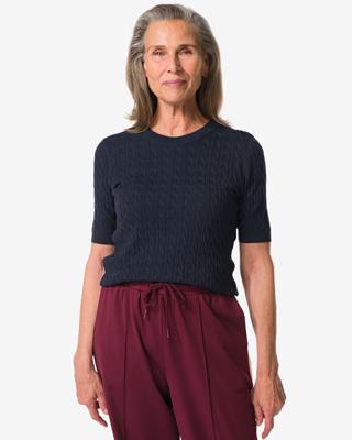 051 Dames Kabeltrui Fally Donkerblauw (donkerblauw)