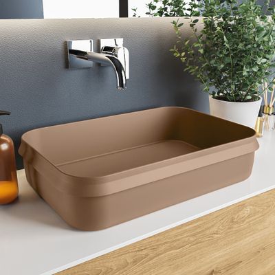 MONDIAZ ARVO Waskom solid surface 55cm kleur Rust / Rust