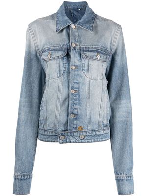 Courrèges veste en jean à logo brodé - Bleu