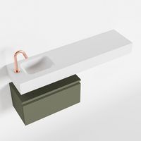 Toiletmeubel Mondiaz Andor | 120 cm | Meubelkleur Army | Lex vrijhangend wastafel Talc Links | 1 kraangat