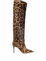 Scarosso x Brian Atwood bottes Carra à imprimé léopard - Marron