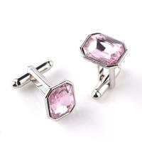 Mode Zirkoon legering plating Franse Manchetknopen nagel mouw vrouwelijke models(Pink)