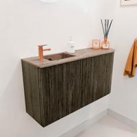 Toiletmeubel Mondiaz Joya Dlux | 81.6 cm | Meubelkleur Shadow | Faye wastafel Arena Wasbak Links | 1 kraangat