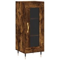 The Living Store Dressoir - gerookt eiken - 34.5 x 34 x 90 cm - glazen deur - thumbnail