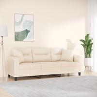 Driezitsbank met kussens 180 cm microvezelstof beige