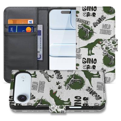 Dino Print Hoesje Voor Apple iPhone Air | Portemonnee Hoesje