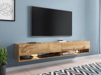 TV-meubel ACAPULCO 2 klapdeuren 180 cm wotan eik met led - thumbnail