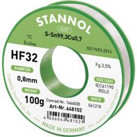 Stannol HF32 3,5% 0,8MM SN99,3CU0,7 CD 100G Soldeertin, loodvrij Loodvrij, Spoel Sn99,3Cu0,7 ROL0 100 g 0.8 mm - thumbnail