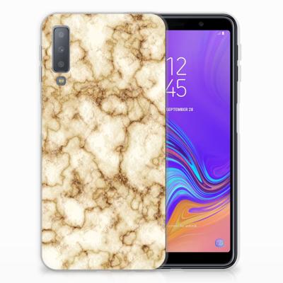Samsung Galaxy A7 (2018) | TPU | Siliconen hoesje | Marmer Goud