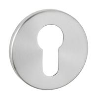 Paar ronde PC rozetten ZN Ø52x5mm rvs mat