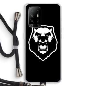 Angry Bear (black): Oppo A95 5G Transparant Hoesje met koord